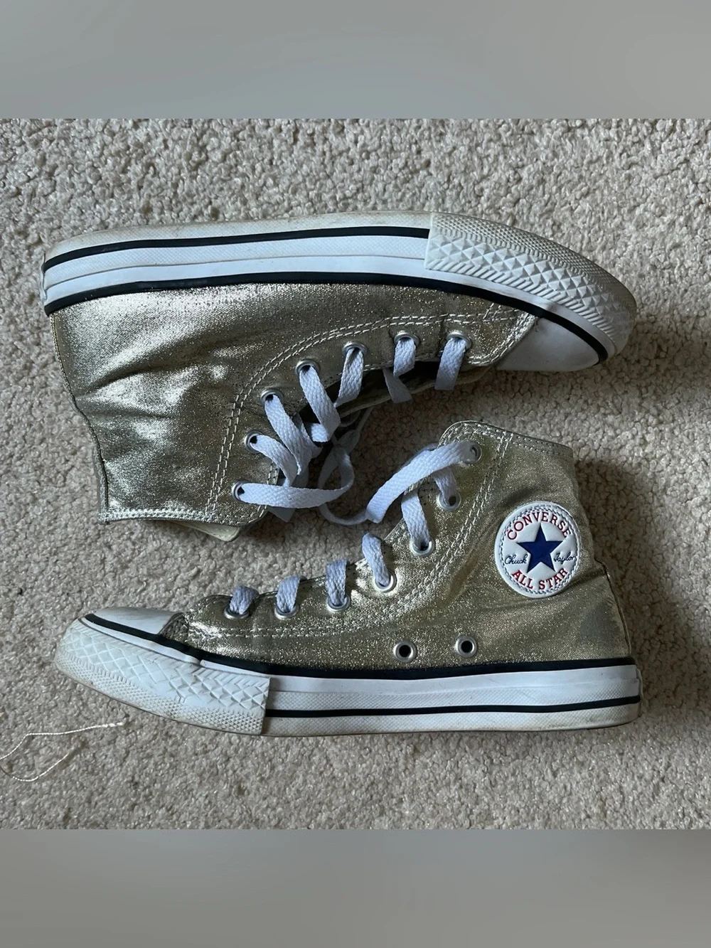 Converse Kids Gold Metallic High Top Sneakers